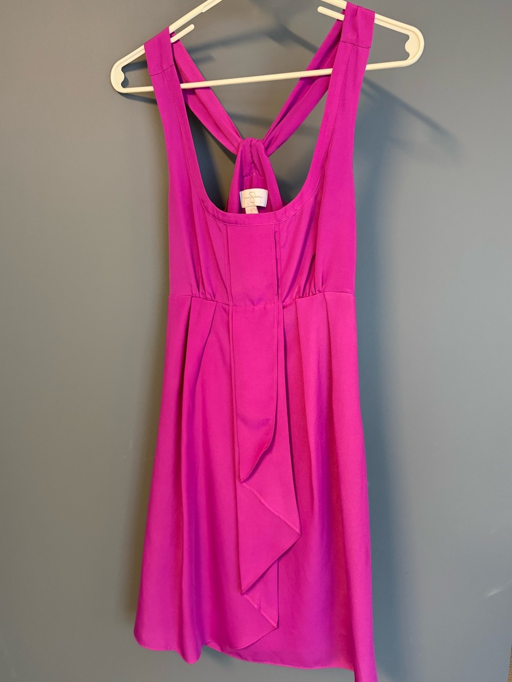 Bright Fuchsia Sleeveless Knot-Back Dress